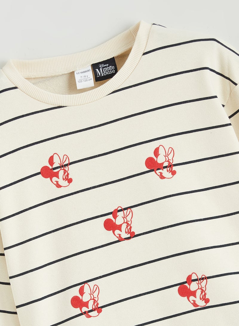 ال سي وايكيكي سويتشيرت بناتي مطبوع ميني ماوس برقبة دائرية - Image 2